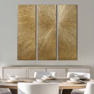 Sunburst 3-Piece Hand-Painted Resin Wall Art
